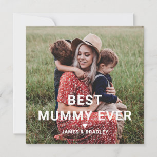 Süße BESTE MUMIE ALLE ZEIT Herz Muttertags-Foto Feiertagskarte