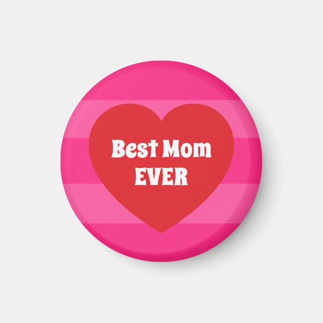 Süße beste Mutter überhaupt rotes Herz und rosa St Magnet (Vorne)