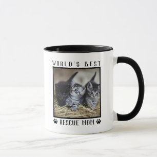 Süße beste Rettungsmutter Pfotenabdrücke Haustier- Tasse