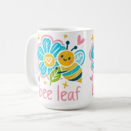 Süße Biene Blatt Inspirierend für Yoga-Praktiziere Kaffeetasse