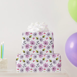 Süße Biene Florales Muster Cottagecore Ästhetik Ro Geschenkpapier