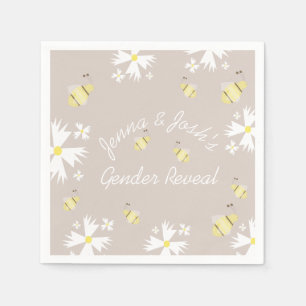 Süße Biene Gänseblümchen Blumen Geschlecht Enthüll Serviette