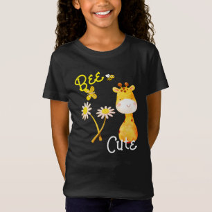 Süße Biene Giraffe Mädchen schwarz T-Shirt