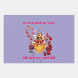 Süße Biene, glaube mir, ich liebe dich Geschenkpapier Set
