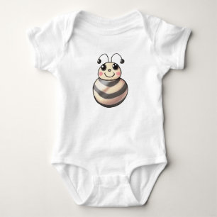 Süße Bienen-Cartoon, Lächelnde Bienen-Zeichnung, B Baby Strampler