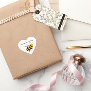 🐝 Süße Bienen-Herz-Aufkleber für Geschenke 💛✨ Herz-Aufkleber