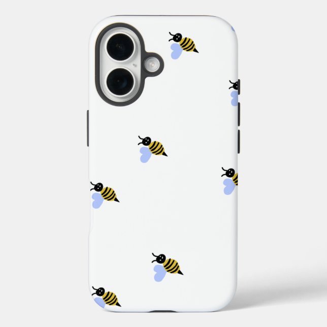 Süße Bienen Muster iPhone Hülle – Minimalistisch & (Rückseite)