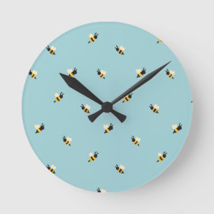 süße Bienen Runde Wanduhr