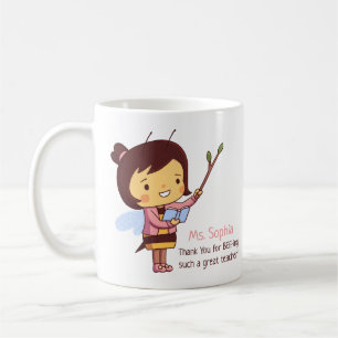 Süße Bienenlehrerin Danke Personalisiert Kaffeetasse