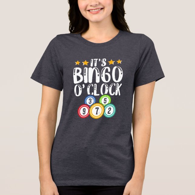 Süße Bingo-Uhr-Wortkunst  Tri-Blend Shirt (Vorderseite)