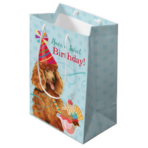 Süße Birthday Poodle Mittlere Geschenktüte