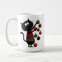 SÜSSE BIZARRE WEIHNACHTEN SCHWARZE KATZE