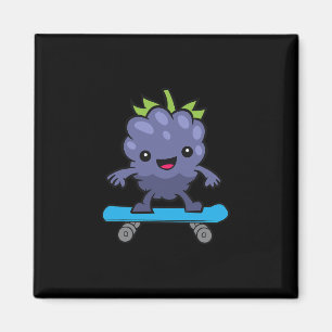 Süße Blackberry Frucht Skateboarding Kawaii Blackb Magnet