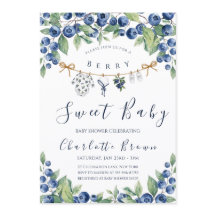 Süße Blaubeer-Baby-Party-Einladung für Jungen