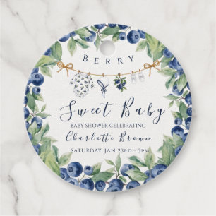 Süße Blaubeer-Baby-Party-Etikett für Jungen Geschenkanhänger