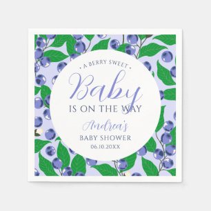 Süße Blaubeer-Baby-Party Serviette