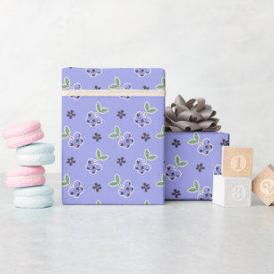 Süße Blaubeermuster-Wrapprolle Geschenkpapier