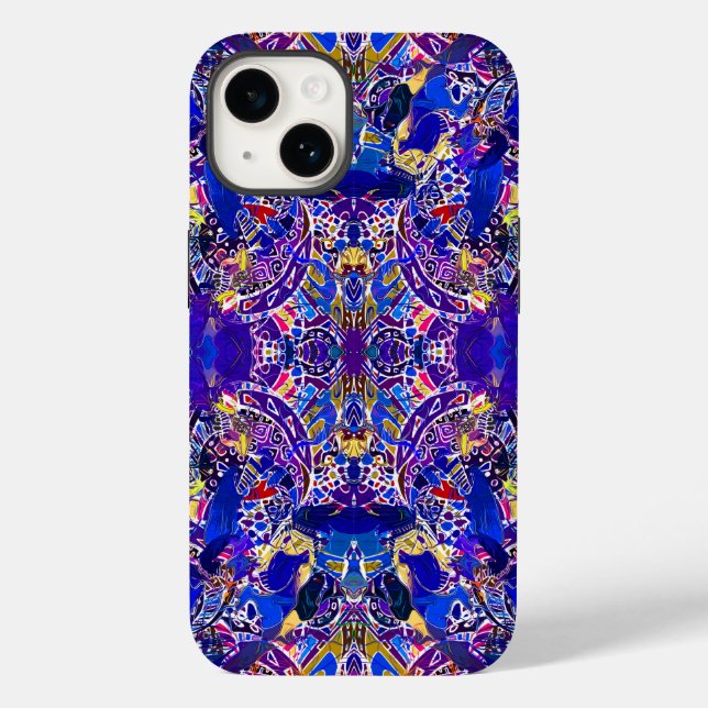 Süße blaue abstrakte Elemente  Case-Mate iPhone Hülle (Rückseite)