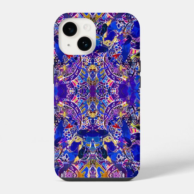 Süße blaue abstrakte Elemente  iPhone Hülle (Rückseite)
