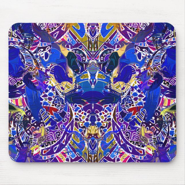 Süße blaue abstrakte Elemente  Mousepad (Vorne)