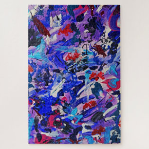 Süße blaue abstrakte Malerei Puzzle