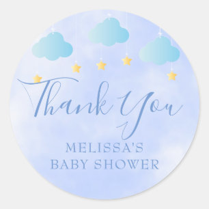 Süße blaue Baby Boy Shower Dankeschön Geschenke Runder Aufkleber