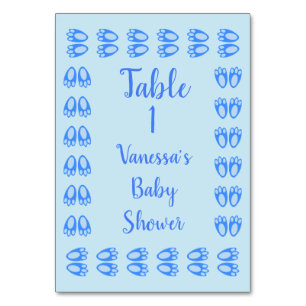 Süße blaue Baby-Jungen-Hasenfüße Ostern-Baby-Party Tischnummer