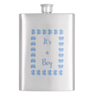 Süße blaue Baby-Jungen-Hasenfüße Ostern Custom Cus Flachmann