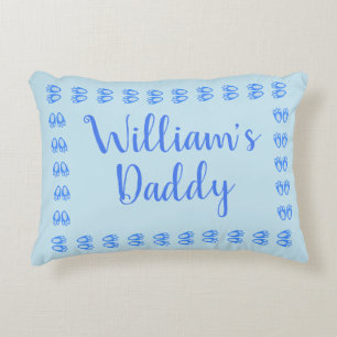 Süße blaue Baby-Jungen-Hasenfüße Ostern Custom Dekokissen