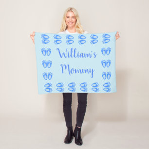 Süße blaue Baby-Jungen-Hasenfüße Ostern Custom Fleecedecke