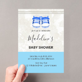 Süße blaue Babyparty-Einladung – Anpassbar  Acryleinladungen