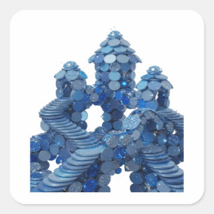 Süße Blaue BLUE CASTLE Label Design Quadratischer Aufkleber