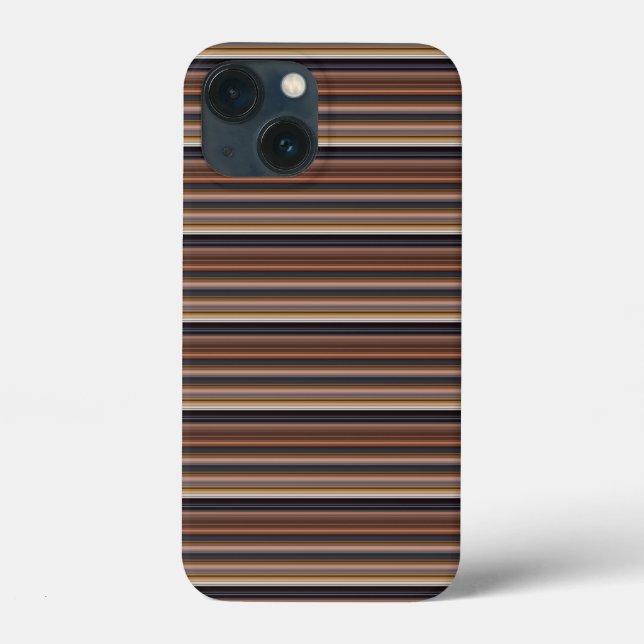 Süße blaue braune Streifen Case-Mate iPhone Hülle (Rückseite)