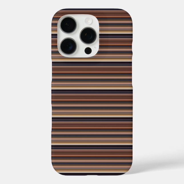 Süße blaue braune Streifen Case-Mate iPhone Hülle (Rückseite)
