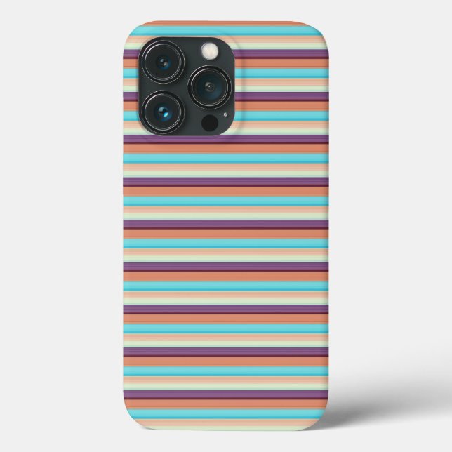 Süße blaue braune Streifen  Case-Mate iPhone Hülle (Rückseite)