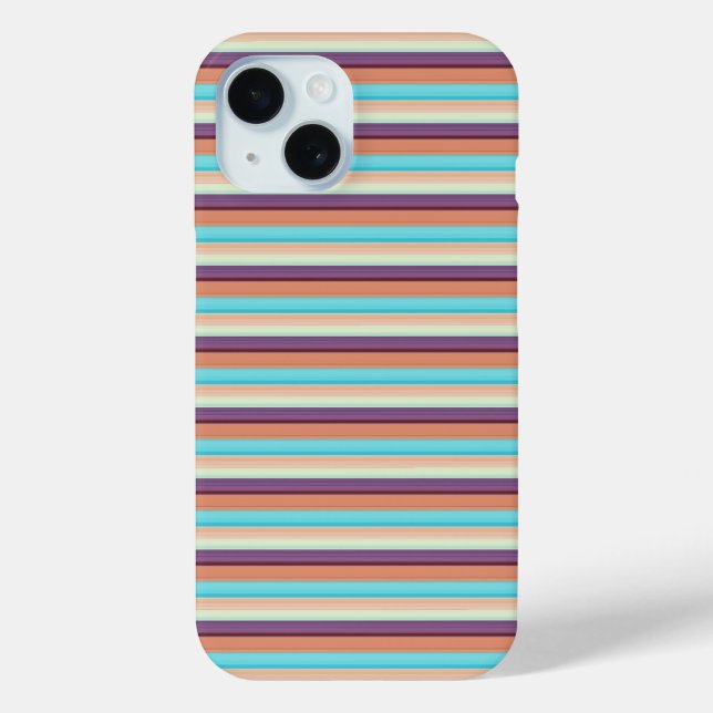 Süße blaue braune Streifen  Case-Mate iPhone Hülle (Rückseite)