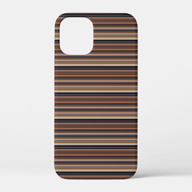 Süße blaue braune Streifen Case-Mate iPhone Hülle (Rückseite)