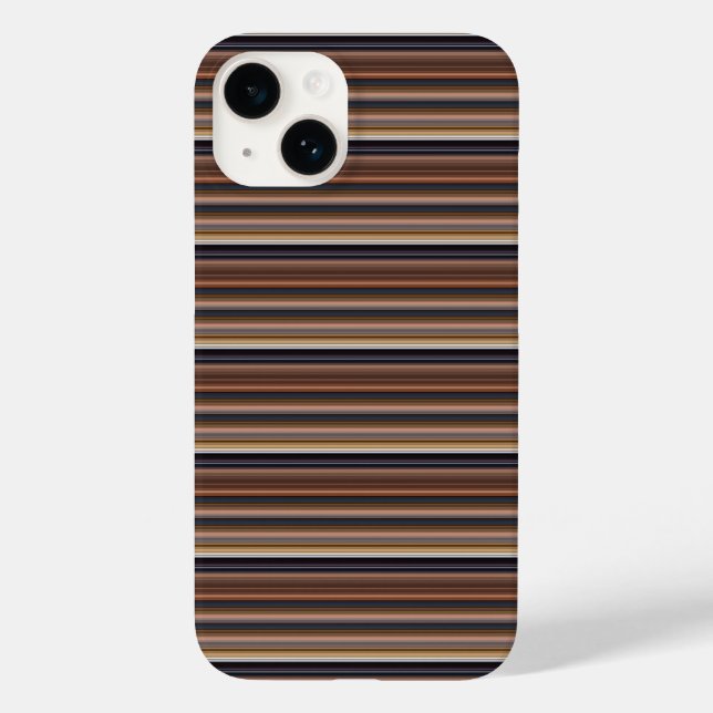 Süße blaue braune Streifen Case-Mate iPhone Hülle (Rückseite)