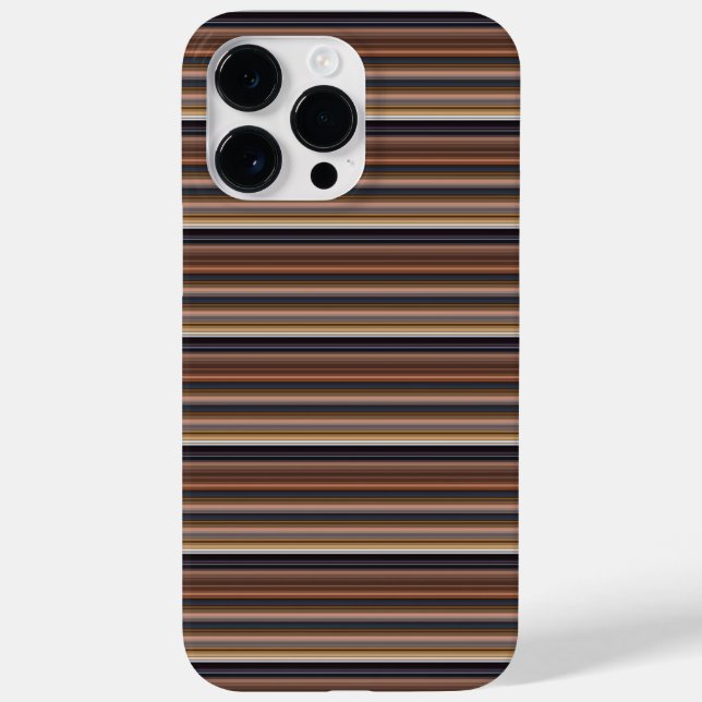Süße blaue braune Streifen Case-Mate iPhone Hülle (Rückseite)