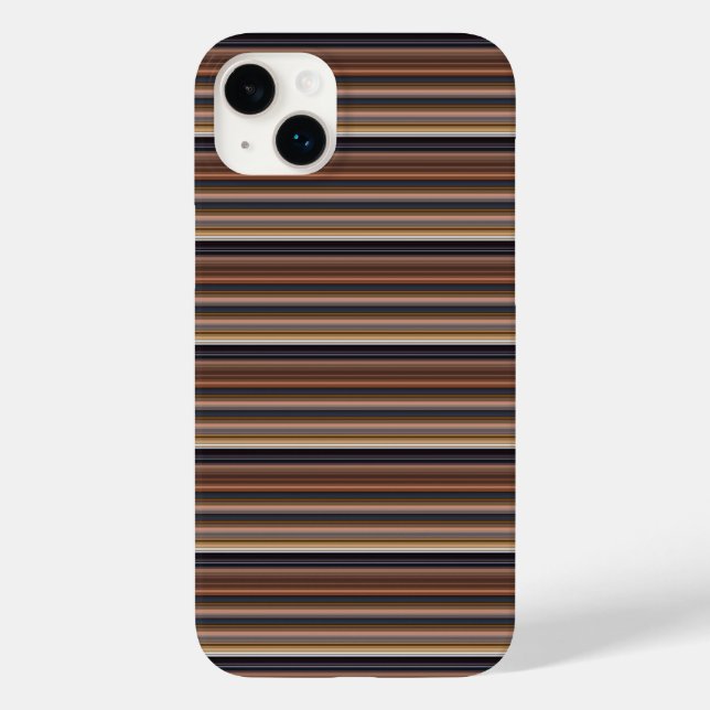 Süße blaue braune Streifen Case-Mate iPhone Hülle (Rückseite)