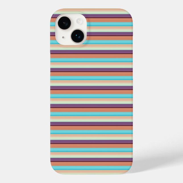 Süße blaue braune Streifen  Case-Mate iPhone Hülle (Rückseite)
