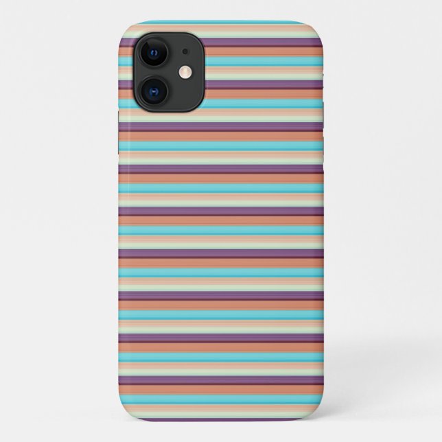 Süße blaue braune Streifen  Case-Mate iPhone Hülle (Rückseite)
