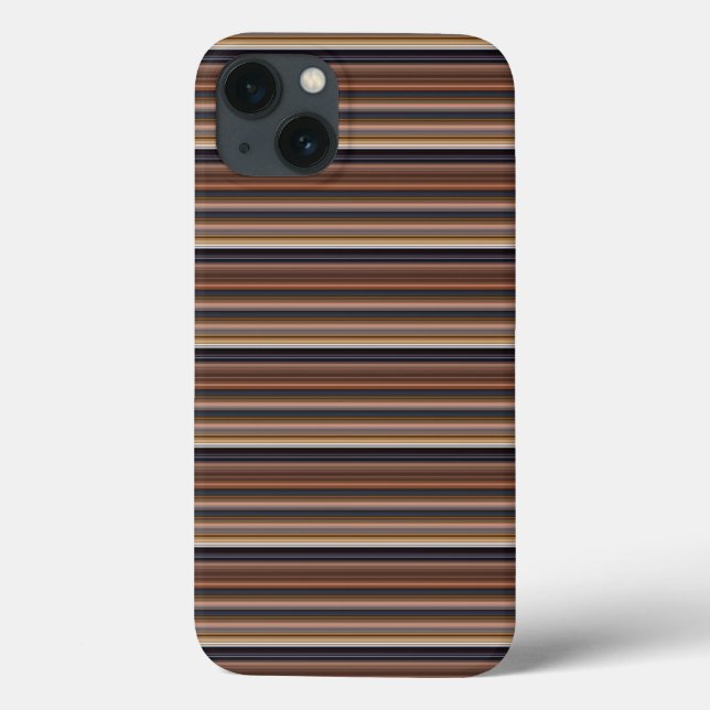 Süße blaue braune Streifen Case-Mate iPhone Hülle (Rückseite)