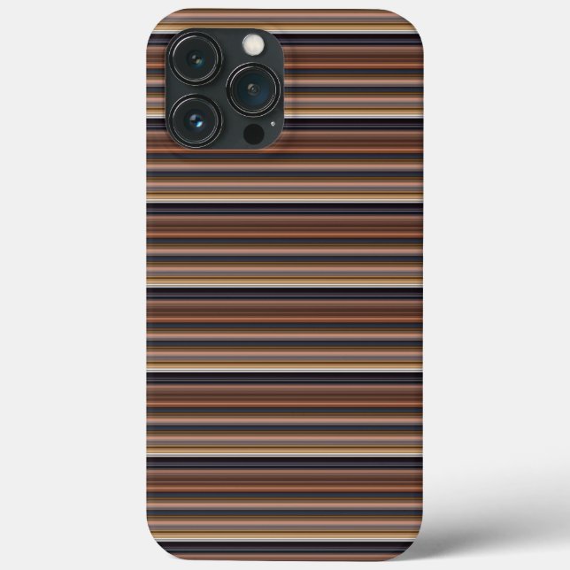 Süße blaue braune Streifen Case-Mate iPhone Hülle (Rückseite)