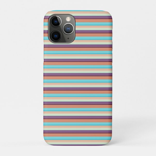 Süße blaue braune Streifen  Case-Mate iPhone Hülle (Rückseite)