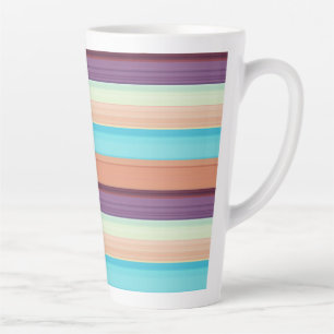 Süße blaue braune Streifen Milchtasse