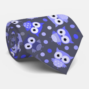 Süße blaue bunte Eulenmuster Krawatte