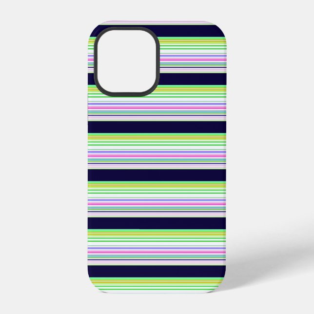 Süße blaue bunte Streifen iPhone Hülle (Rückseite)