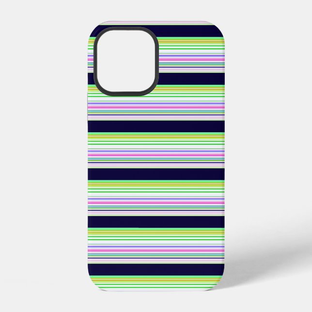 Süße blaue bunte Streifen iPhone Hülle (Rückseite)