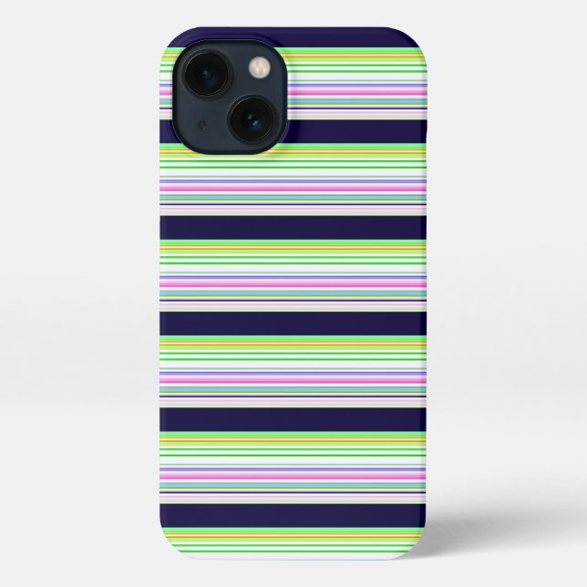 Süße blaue bunte Streifen iPhone Hülle (Rückseite)